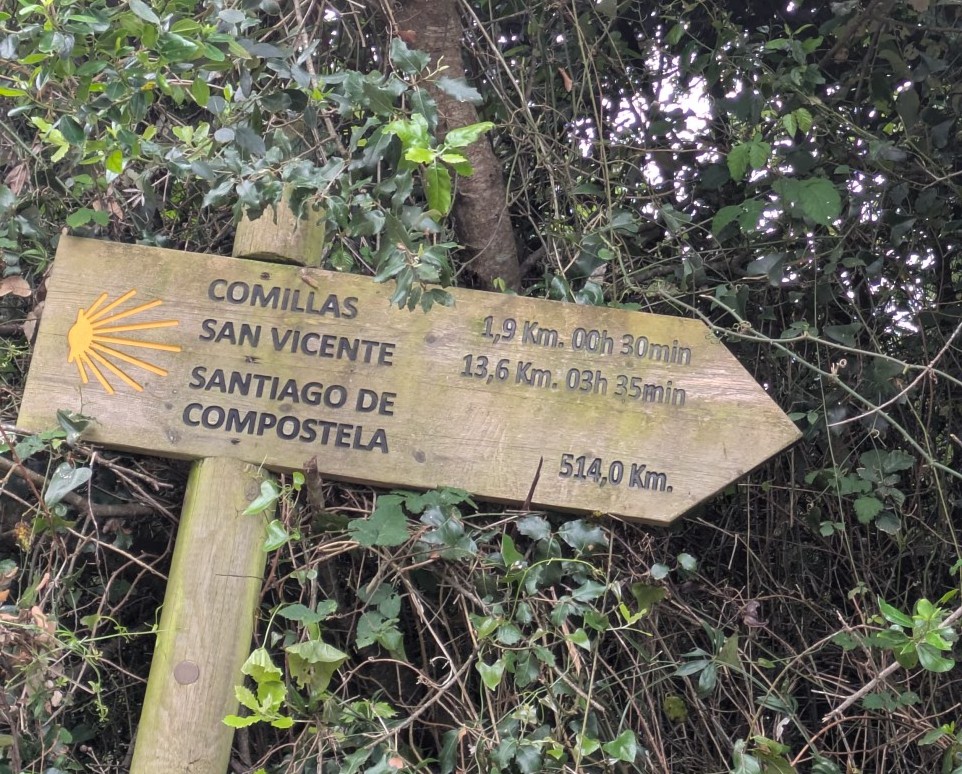 24-Wegweiser nach Santiago de Compostela